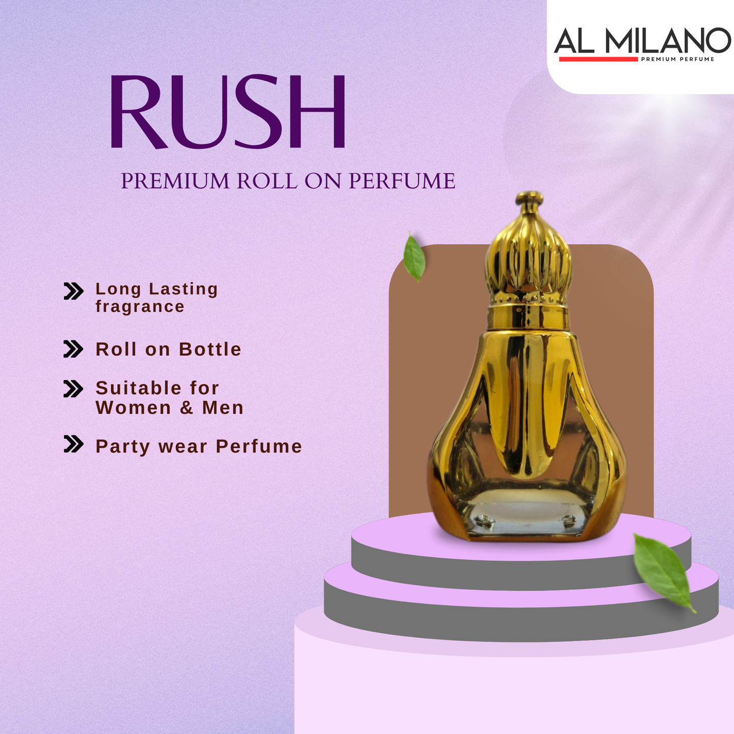 Rush Perfume Itra – Premium Essential Oil Attar | 10 ml Bottle for Energizing Fragrance